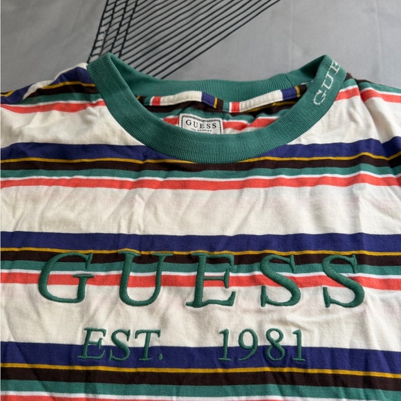 Guess Multicolor Striped Tee with Logo - Picture 2 of 4